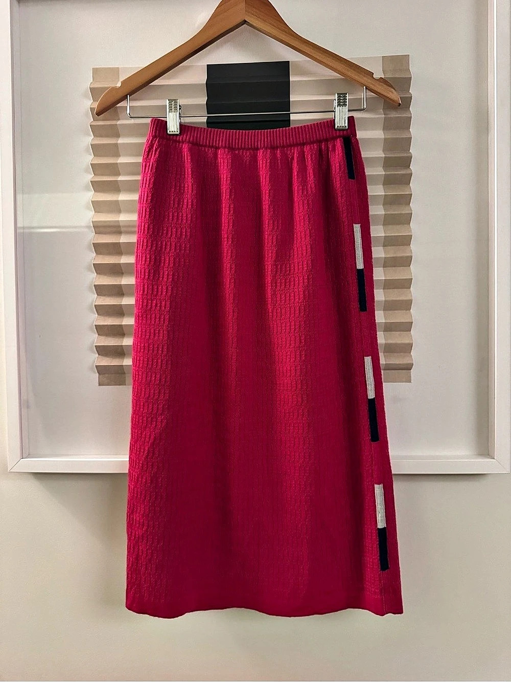 Vintage Christian Dior Pret-a-Porter pink knit skirt